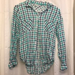 Plaid button down shirt